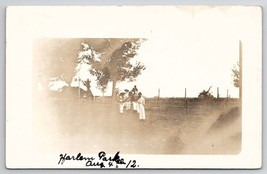 RPPC Edwardian Women In Harlem Park 1912 Real Photo Postcard A46 - £7.93 GBP