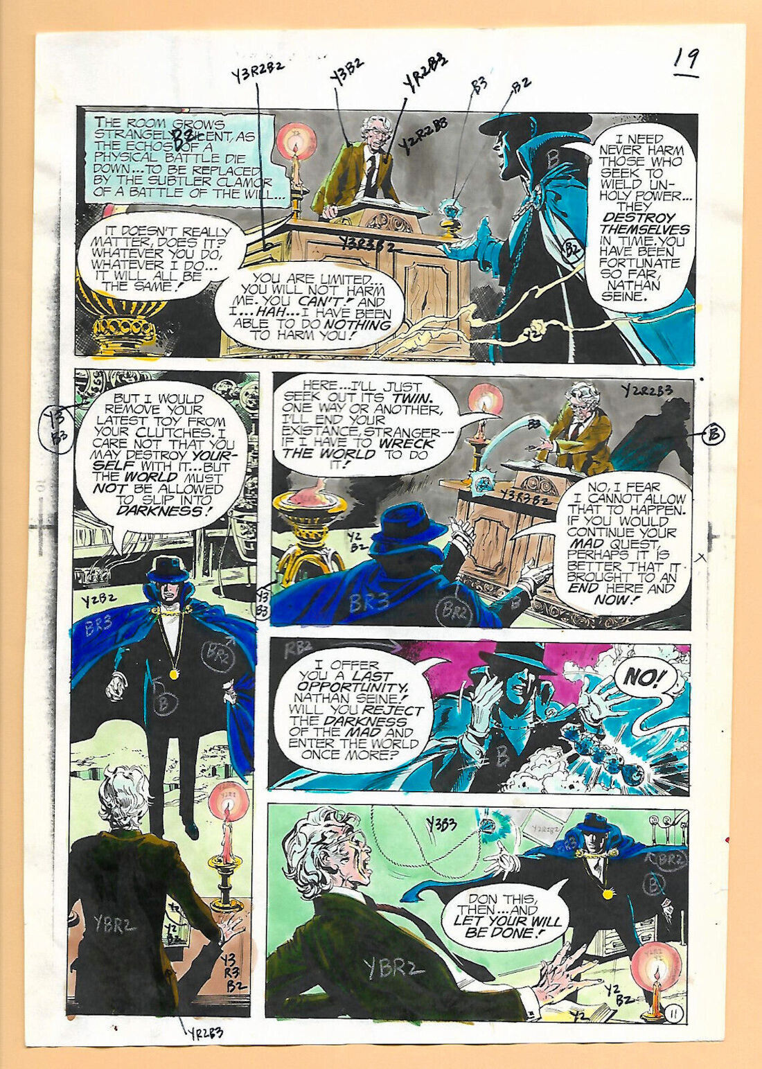 Original 1975 Phantom Stranger 38 color guide, DC comic book production art: JLA - $46.07