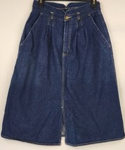 Marie France Skirt Womens 11/12 Blue Jean Denim Pleated Pockets Midi Spl... - £29.57 GBP