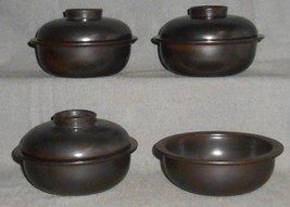 RARE 7 pc Set Arabia LIEKKI FLAMEWARE PATTERN Individual Casseroles &amp; Lids - £150.16 GBP