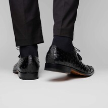 Criss Genuine Ostrich Quill Classic Dress Shoes Oxford Black image 8