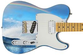 Guitar Skin Axe Wrap Re-skin Pacific Blue Rainbow Spray Waves 487 - $44.50