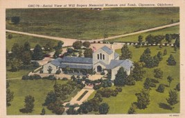 Claremore Oklahoma OK Aerial View Will Rogers Memorial Museum Tomb Postcard D28 - £2.36 GBP