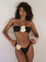 Beach Fashion Women&#39;s Chic Three-Dimensional Flower Decoration Camisole Briefs B - £15.19 GBP