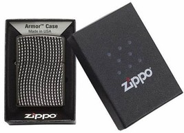 Rare Retired 2015 Deep Cut Armor Cross Weave Zippo Lighter - £59.76 GBP
