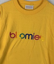 Vintage Bloomingdales T Shirt Single Stitch Embroidered Yellow Large USA 80s 90s - £27.37 GBP