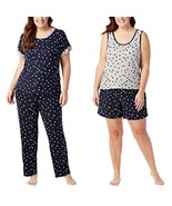 Lucky Brand Ladies&#39; 4Pc PJ Set Super Soft Knit Size: Small, Color: Stars - £31.44 GBP