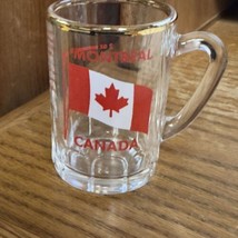 Montreal Canada 2 OZ Glass with Handle Candain Flag  - $12.86
