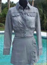 Cache Blue Gray Denim Wrap Ruched Skirt New Size 0/2/4/6/8/10/12 Stretch... - £31.33 GBP