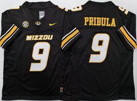 Men's Missouri Tigers #9 Beau Pribula Stitched Jersey Black White - $39.00
