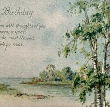 A Happy Birthday Greeting Postcard 1910s Waterside Trees Poem PCBG3D - £7.80 GBP