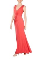 Calvin Klein Womens Size 2 Coral Knot Front V Neck Evening Dress Wedding... - $74.25