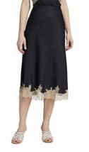 Rag &amp; Bone Silk Skirt With Lace Hem  Black Beautiful! - £67.26 GBP