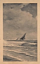 Sailboats On The WATER-ARTIST DRAWN~1910 Schlesinger Brothers Photo Postcard - £4.86 GBP