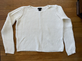 * Preswick &amp; Moore Very Soft White Knit Cotton Blend Sweater Sz medium - $12.67