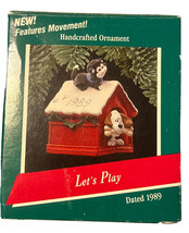 Vtg 1989 Hallmark Lets Play Ornament Dog Cat Doghouse Christmas Tree Keepsake - £8.82 GBP