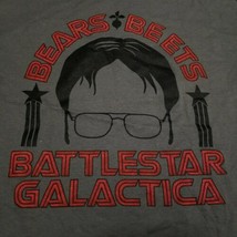 The Office Bears Beets Dwight Silhouette T-Shirt New Gray Red Size Small - $19.79