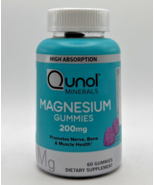 Qunol Minerals High Absorption Magnesium Gummies 200 mg 60 Gummies Exp 1... - $14.98