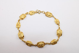 Pulsera bonita estampada de oro egipcio de 18 quilates auténtica King Tut +... - £629.77 GBP