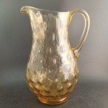 Vintage Fenton Dot Optic Colonial Amber Pitcher, Mint Condition  - £21.75 GBP
