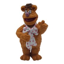 Disney Muppets Fozzy Bear Toy Figure White &amp; Pink Polka Dot Tie 3.5&quot; Cak... - £7.46 GBP