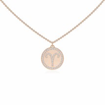 ANGARA Diamond Aries Zodiac Sign Pendant Necklace in 14K Gold (GVS2, 0.26 Ctw) - £1,389.35 GBP