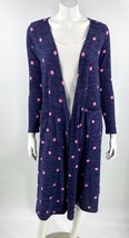 LuLaRoe Sarah Cardigan Sweater Size Small Blue Pink Polka Dot Long Side ... - $19.80