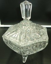 VINTAGE CRYSTAL GLASSES FOOTED LIDDED CANDY COOKIE DISH JAR - $21.90 CAD