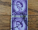 Great Britain Stamp Queen Elizabeth II 3d Used Vertical Strip of 2 297 - $1.23