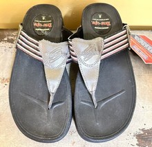 Skechers Womens Tone Ups Sandals Size 8 Black/Silver Flip Flops Thongs - £29.62 GBP
