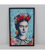 Ashland Frida Kahlo Wall Decor Framed Multicolor 3D Yarn Flowers Hallowe... - $17.42