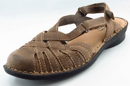 Clarks Slingback Brown Leather Women Sandal Shoes Sz 7 M - £15.72 GBP