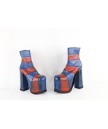 Vtg 90s Luichiny Women 8 Pebble Grain Leather Side Zip Heel Platform Boo... - €443,44 EUR
