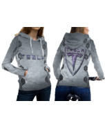 Tesla 3D Print Hoodie Sweatshirt For Women - £39.00 GBP