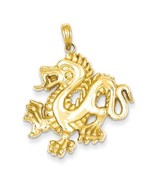 14K Solid Yellow Gold Dragon Pendant - £312.49 GBP