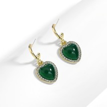 New Korean Statement Earrings for Women Green Acrylic Round Square Geometric Dan - £9.81 GBP