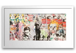 Mr Brainwash &quot;Love Is The Answer&quot; Offset Lithograph On Paper Plate Signed Framed - £705.35 GBP