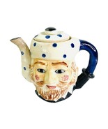 Teapot Vintage Toby Style Bearded Man Hand Painted Made in Japan 5&quot; x 7&quot; - £22.16 GBP