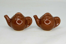 Vintage Brown Ceramic Teapots Figural Salt and Pepper Shakers  - £10.32 GBP