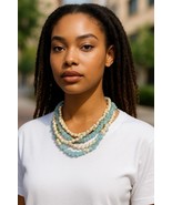 Ross &amp; Simons Sterling Silver Freshwater Pearl &amp; Aquamarine Necklace NEW... - $1,853.91 MXN