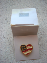 fashion pin heart shaped flag Gold edges and back nib avon - £11.80 GBP