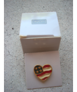 fashion pin heart shaped flag Gold edges and back nib avon - $15.00