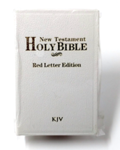 New Testament Holy Bible KJV Red Letter White Mini-Pocket Size Prayer Book - £11.35 GBP