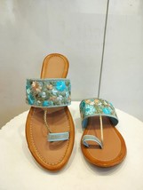 Women Printed floral Chappal Indian ethnic flat Jutti US Size 6-10 DLY D... - $29.99