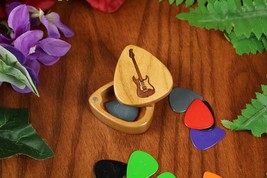 Personalized Electric Guitar Pick Holder Box with Magnet Closure Holds 10 Picks - £21.71 GBP