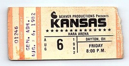 Kansas Concert Ticket Stub August 6 1982 Dayton Ohio - £26.75 GBP