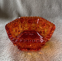 Vintage Fenton Amberina Glass Daisy and Button Nut Candy Dish  Hexagon 5... - £17.57 GBP