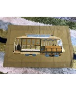 Vintage Crewel Embroidery Trolley Car FLAWS 24x16 - $399.79 MXN