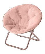 Urban Lifestyle Faux Fur Saucer Chair with Metal Frame One Size Blush - £68.10 GBP