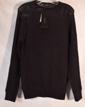 Zara Mens See Through Knit Sweater Black M - £23.19 GBP